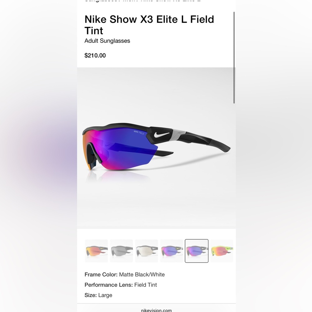 Nike sun X3 elite team sunglasses